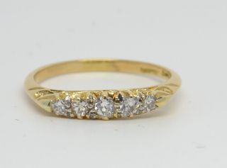 Fabulous Victorian 18ct Gold Diamond 5 Stone Ring
