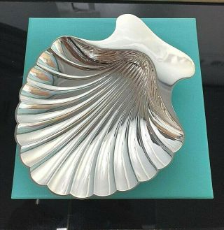 Tiffany &co Makers 22478 925 Silver Scallop Sea Shell Dish/tray/bowl/vanity Dish