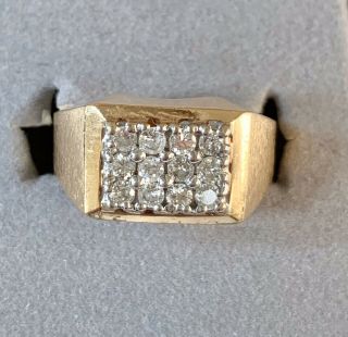 14kt.  White & Yellow Gold.  33tcw.  Diamond Brush Gold Ring Size: 5.  75 Vintage