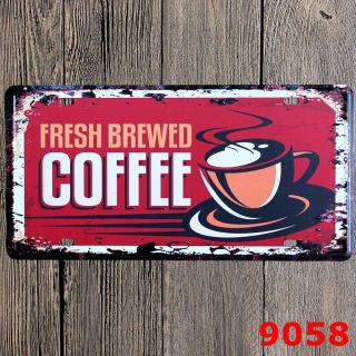 Metal Tin Sign Fresh Brewed Coffee Decor Bar Pub Home Vintage Retro Poster Cafe
