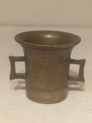Brass Vintage 2 Handled Urn Heavy Band Match Stick Toothpick Holder Non Magnetic