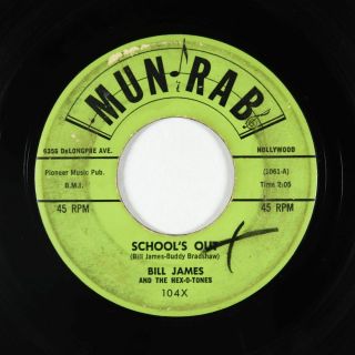 Rockabilly 45 - Bill James & The Hex - O - Tones - School 
