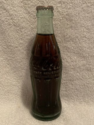 Full 6 1/2oz Coca - Cola Hobbleskirt Soda Bottle Andalusia,  Alabama