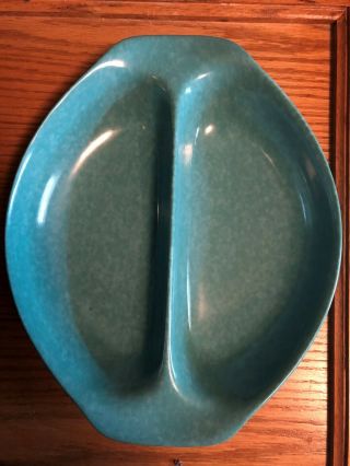 Vintage Russel Wright Divided Vegetable Serving Dish Turquoise - 2 Tone