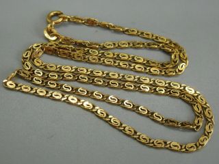 Fine Vintage 14k Solid Yellow Gold 18 " Flat Snail Link Chain Necklace 7.  2g