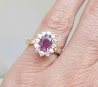 A Stunning And Fine Quality 18ct Gold Diamond And Tourmaline Cluster Ring