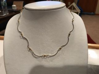 Fourteen Karat (14kt) White & Yellow Gold Diamond Cut 17” Necklace