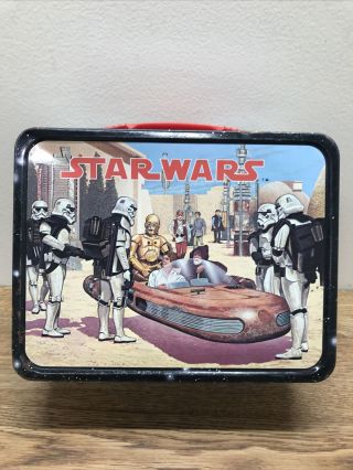Vintage 1977 Thermos King - Seeley Metal Star Wars Lunch Box,  No Thermos.