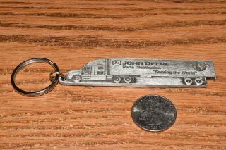 Vintage John Deere Parts Distribution Trucking Semi Keychain Expo Tampa Fl