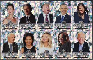 2020 Leaf Metal American Politics Silver Crystal 10 Card Set 15/35 Donald Trump,