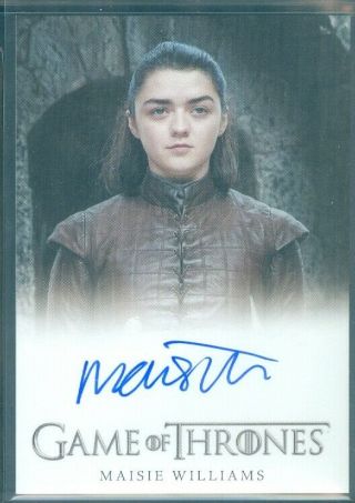 Game Of Thrones Complete Maisie Williams As Ary Stark Autograph Card