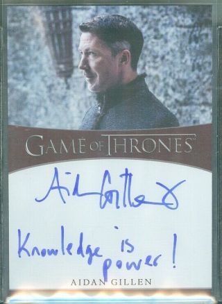 Game Of Thrones Complete Aidan Gillen As Petryr Baelish Inscription Auto Card