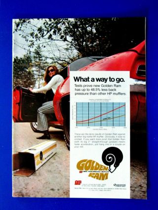 1969 Camaro 1970 Golden Ram Muffler Print Ad 8.  5 x 11 