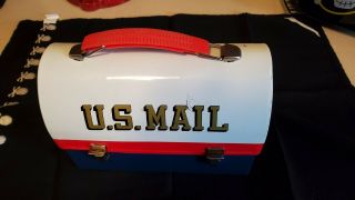Vintage Metal Mr Zip U.  S.  Mail Box Lunch Box W/near Perfect Thermos 1960 