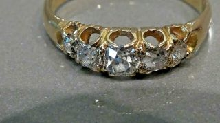 Old Cut Diamond Ring Set In 18ct Gold.  Early 20th C.  Uk Size P.