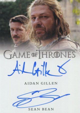 Game Of Thrones The Complete Series Dual Autograph Aidan Gillen & Sean Bean