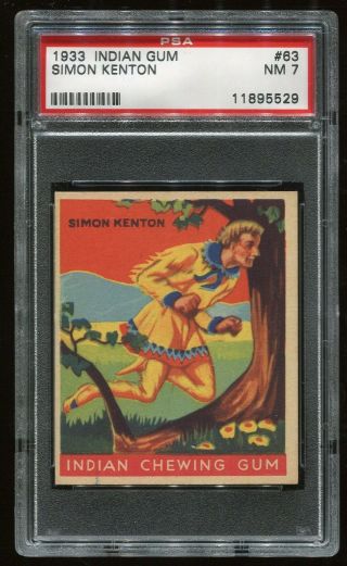 1933 Indian Gum 063 Simon Kenton (96) Psa 7 Nm Cert 11895529