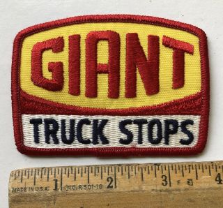 Vintage Giant Truck Stops Gas Service Station Embroidered Patch Iron On