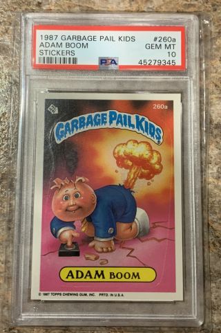 1987 Topps Garbage Pail Kids Series 7 260a Adam Boom Psa 10 Gem Rare Find