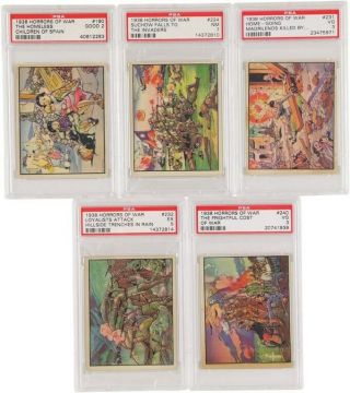 1938 Horrors Of War Non Sports Complete Card Set (288) W/psa Graded - Gum Inc.