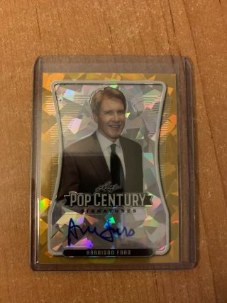 2020 Leaf Pop Century Metal - Harrison Ford - Gold Crystals Auto D 1/1 - 1 Of 1