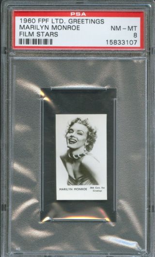 1960 Fpf Greetings Film Star Card Marilyn Monroe Portrait To Chest Psa 8