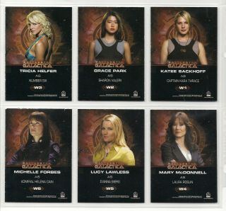 BATTLESTAR GALACTICA CARDS W 1 - 6 WOMEN OF 6 INSERT SET RITTENHOUSE 2