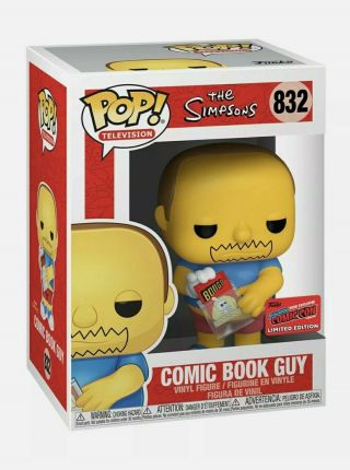 Funko Pop The Simpsons Comic Book Guy Nycc 2020 Shared Exclusive