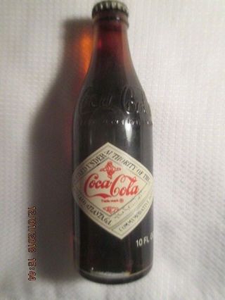 Vintage 1984 Coke Coca - Cola Usa Olympics Short 10 Oz Commemorative Bottle Full