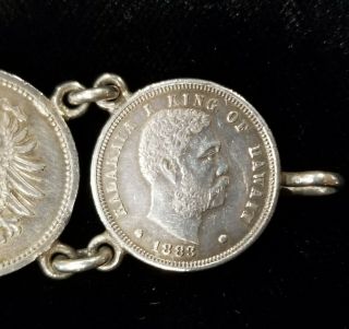 19TH CENTURY ANTIQUE STERLING SILVER COIN BRACELET ONE OF A KIND 2