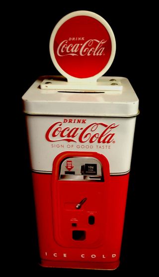 Coke Bank Coca Cola Tin Box Vending Drink Machine 2012 Tin Co Coin Piggy.
