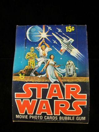 1977 Topps Star Wars 1st Series Empty Display Wax Pack Box Never Punched Out