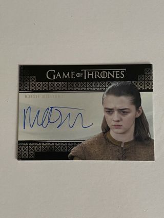 Game Of Thrones Maisie Williams Autograph Arya Stark Valyrian Steel