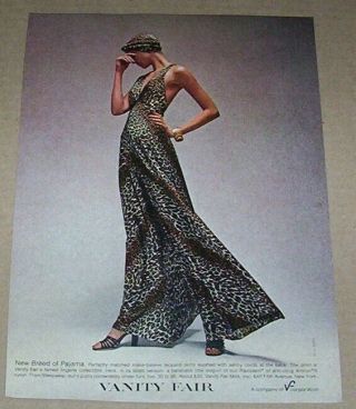 1976 Print Ad Page - Vanity Fair Leopard Nightgown Lingerie Sexy Girl Advertising