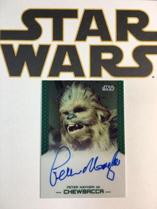 Topps Star Wars Chrome Peter Mayhew As Chewbacca Autograph Card Auto Signed