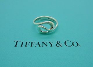 Authentic Sterling Silver Tiffany & Co.  Elsa Peretti Open Wave Ring Size 10 1/4