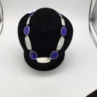 Robert Lee Morris Sterling And Lapis Necklace