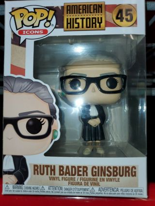 Funko Pop Icons Justice Ruth Bader Ginsburg With Plastic Pop Protector Rbg