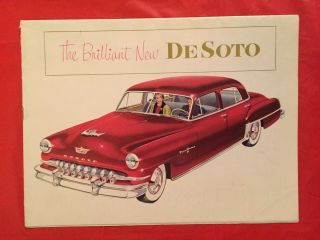 1952 De Soto " Firedome - Custom - De Luxe Six " Car Dealer Showroom Sales Brochure