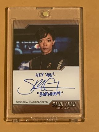 Star Trek Discovery Season 1 Sonequa Martin - Green Autographed Card Archive Box