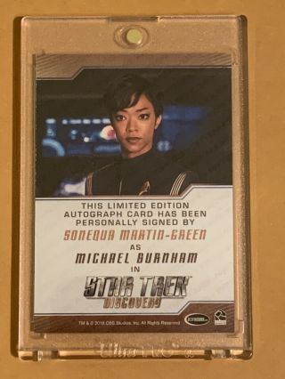Star Trek Discovery Season 1 Sonequa Martin - Green autographed card Archive Box 2