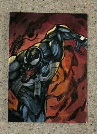 2020 Ud Marvel Masterpieces Venom Sketch Card Artist By Lydi Li Tubillara 1/1