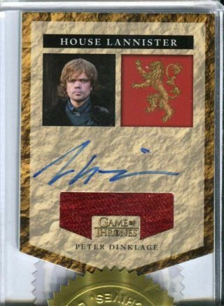 Game Of Thrones Season 5 Peter Dinklage As Tyrion Lannister Autograph Prop Card