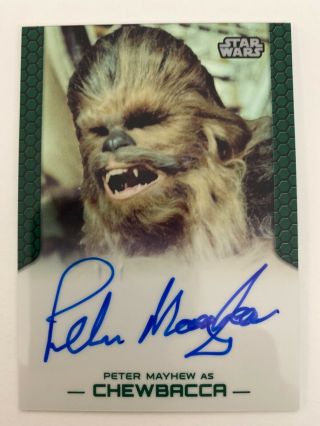 Topps Star Wars Chrome Peter Mayhew As Chewbacca On Card Autograph