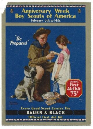 Bauer & Black First Aid Kit Boy Scouts Of America Anniversary Week Label