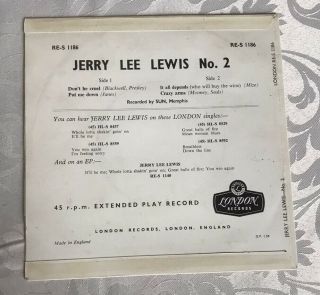 Jerry Lee Lewis No2 EP London RE - S 1286 Tri Centre 1959 2