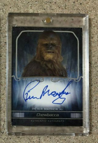 2015 Topps Star Wars Masterwork Peter Mayhew As Chewbacca Autograph Auto Card