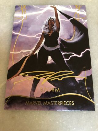 2020 Marvel Masterpieces 87 Storm Tier 4 Gold Signature Series