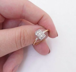18ct Gold Diamond Ring,  Art Deco Cluster