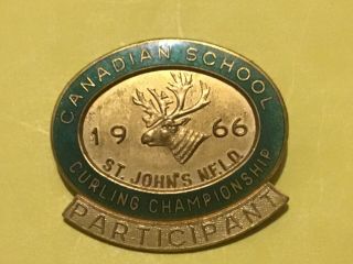 1966 St.  John’s Newfoundland Participant Canada School Curling Championship Pin